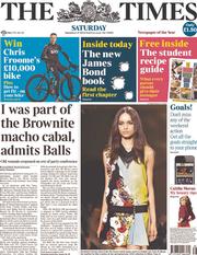 The Times (UK) Newspaper Front Page for 21 September 2013