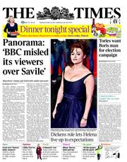The Times (UK) Newspaper Front Page for 22 October 2012