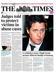 The Times (UK) Newspaper Front Page for 22 November 2011