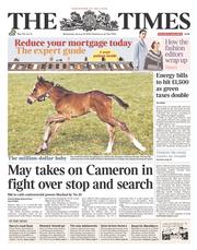 The Times (UK) Newspaper Front Page for 22 January 2014