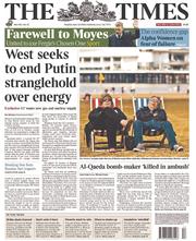 The Times (UK) Newspaper Front Page for 22 April 2014