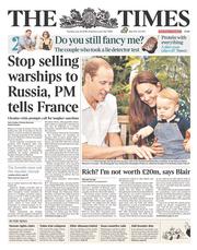 The Times (UK) Newspaper Front Page for 22 July 2014