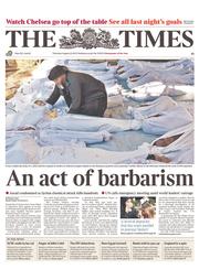 The Times (UK) Newspaper Front Page for 22 August 2013