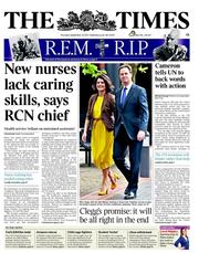 The Times (UK) Newspaper Front Page for 22 September 2011