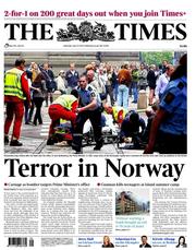 The Times (UK) Newspaper Front Page for 23 July 2011