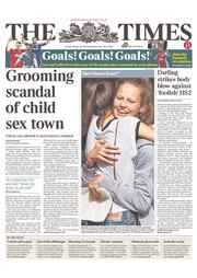 The Times (UK) Newspaper Front Page for 23 August 2013