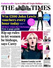 The Times (UK) Newspaper Front Page for 24 November 2012
