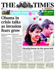 The Times (UK) Newspaper Front Page for 24 March 2014