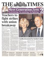 The Times (UK) Newspaper Front Page for 24 April 2014