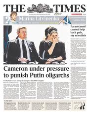 The Times (UK) Newspaper Front Page for 24 July 2014