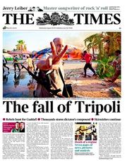 The Times (UK) Newspaper Front Page for 24 August 2011