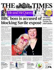 The Times (UK) Newspaper Front Page for 25 October 2012