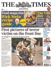The Times (UK) Newspaper Front Page for 25 May 2013