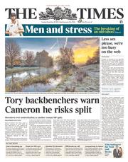 The Times (UK) Newspaper Front Page for 26 November 2013