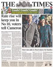 The Times (UK) Newspaper Front Page for 26 December 2013