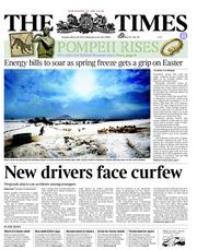 The Times (UK) Newspaper Front Page for 26 March 2013