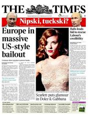The Times (UK) Newspaper Front Page for 26 September 2011