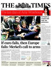 The Times (UK) Newspaper Front Page for 27 October 2011
