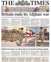 The Times (UK) Newspaper Front Page for 27 October 2014