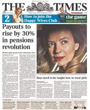 The Times (UK) Newspaper Front Page for 27 January 2014