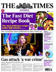 The Times (UK) Newspaper Front Page for 27 April 2013