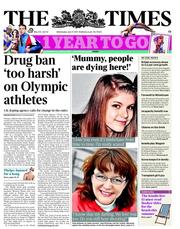 The Times (UK) Newspaper Front Page for 27 July 2011