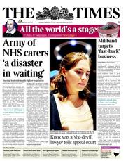 The Times (UK) Newspaper Front Page for 27 September 2011