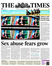 The Times (UK) Newspaper Front Page for 28 October 2011
