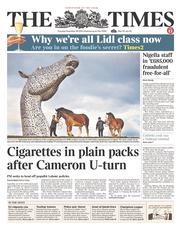 The Times (UK) Newspaper Front Page for 28 November 2013