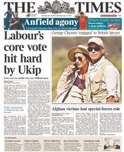 The Times (UK) Newspaper Front Page for 28 April 2014