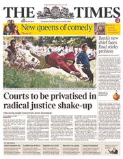 The Times (UK) Newspaper Front Page for 28 May 2013