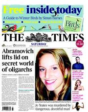 The Times (UK) Newspaper Front Page for 29 October 2011