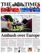 The Times (UK) Newspaper Front Page for 29 October 2012
