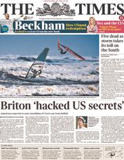 The Times (UK) Newspaper Front Page for 29 October 2013