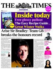 The Times (UK) Newspaper Front Page for 29 December 2012