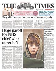The Times (UK) Newspaper Front Page for 29 January 2014