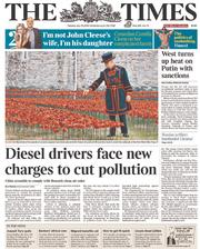 The Times (UK) Newspaper Front Page for 29 July 2014