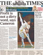 The Times (UK) Newspaper Front Page for 2 October 2013