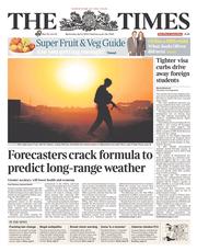 The Times (UK) Newspaper Front Page for 2 April 2014