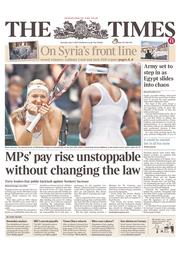 The Times (UK) Newspaper Front Page for 2 July 2013