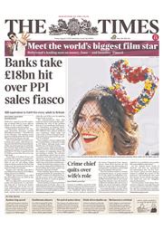 The Times (UK) Newspaper Front Page for 2 August 2013