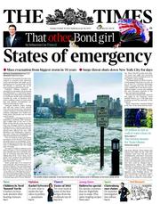 The Times (UK) Newspaper Front Page for 30 October 2012