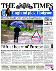 The Times (UK) Newspaper Front Page for 30 April 2012
