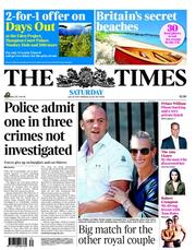 The Times (UK) Newspaper Front Page for 30 July 2011