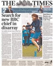 The Times (UK) Newspaper Front Page for 30 July 2014