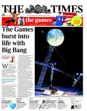 The Times (UK) Newspaper Front Page for 30 August 2012