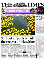The Times (UK) Newspaper Front Page for 31 October 2012