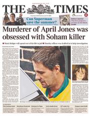 The Times (UK) Newspaper Front Page for 31 May 2013