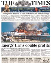 The Times (UK) Newspaper Front Page for 31 July 2014