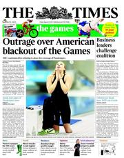 The Times (UK) Newspaper Front Page for 31 August 2012